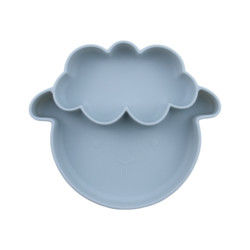 Multiple Colors Non Slip Toddler Silicone Plates With Sheep Style Suction Type