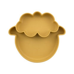 Multiple Colors Non Slip Toddler Silicone Plates With Sheep Style Suction Type
