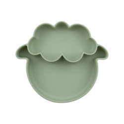 Multiple Colors Non Slip Toddler Silicone Plates With Sheep Style Suction Type