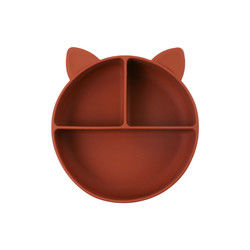Cat Style Kids Silicone Bowl , Colorful Silicone Divided Suction Plate OEM