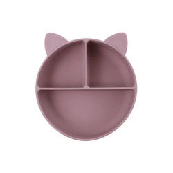 Cat Style Kids Silicone Bowl , Colorful Silicone Divided Suction Plate OEM