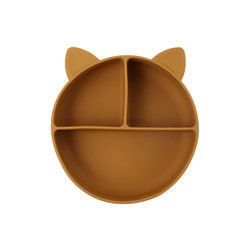 Cat Style Kids Silicone Bowl , Colorful Silicone Divided Suction Plate OEM