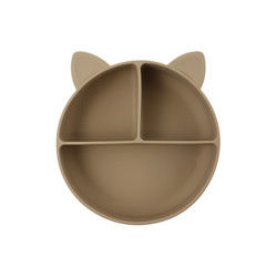 Cat Style Kids Silicone Bowl , Colorful Silicone Divided Suction Plate OEM