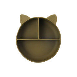 Cat Style Kids Silicone Bowl , Colorful Silicone Divided Suction Plate OEM