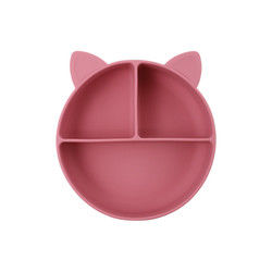 Cat Style Kids Silicone Bowl , Colorful Silicone Divided Suction Plate OEM