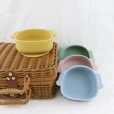 Dog Pattern Silicone Bowl Set Soft Comfortable For Baby Kid