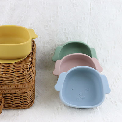 Dog Pattern Silicone Bowl Set Soft Comfortable For Baby Kid