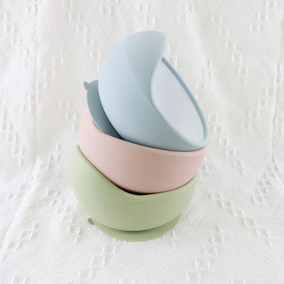 Custom BPA Free Baby Food Bowl Set , Food Grade Suction Baby Silicone Bowl
