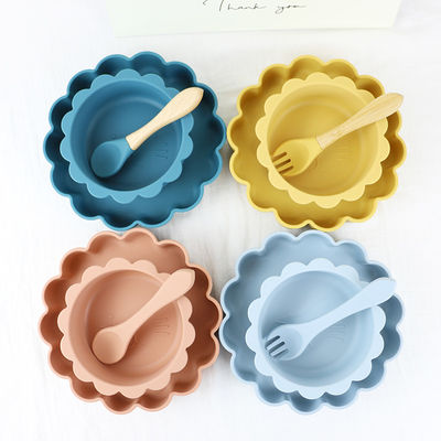 Personalized Suction Silicone Bowl Set Waterproof Non Toxic BPA Free Material