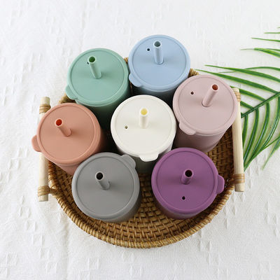Multiple Color Silicone Kids Cup Round Shape BPA Free Spill Proof For Infant