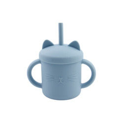 Food Grade Toddler Silicone Cup Eco Friendly Cat Kitten Animal Style