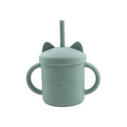Food Grade Toddler Silicone Cup Eco Friendly Cat Kitten Animal Style