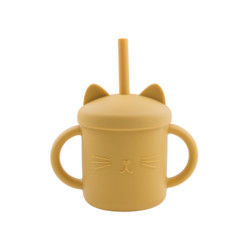 Food Grade Toddler Silicone Cup Eco Friendly Cat Kitten Animal Style