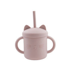 Food Grade Toddler Silicone Cup Eco Friendly Cat Kitten Animal Style