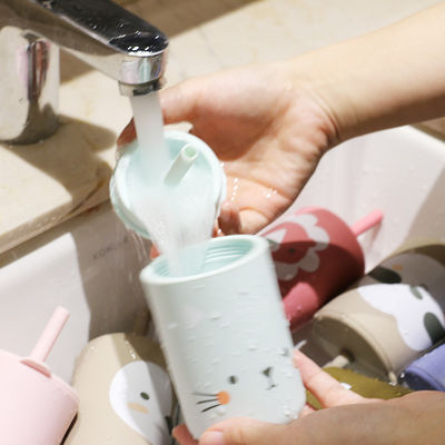 BPA Free Straw Cup Silicone Coffee Mug For Toddler Kids Drinking