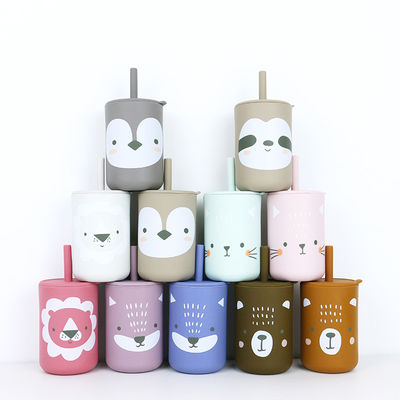 BPA Free Straw Cup Silicone Coffee Mug For Toddler Kids Drinking