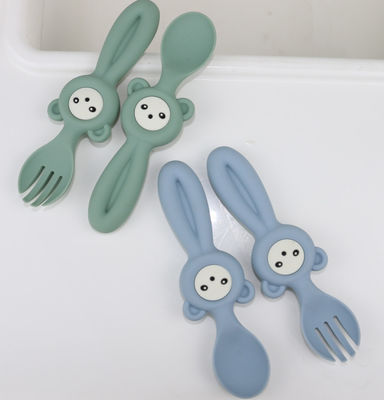 Soft Cute Panda Style Silicone Forks And Spoons For Baby Children