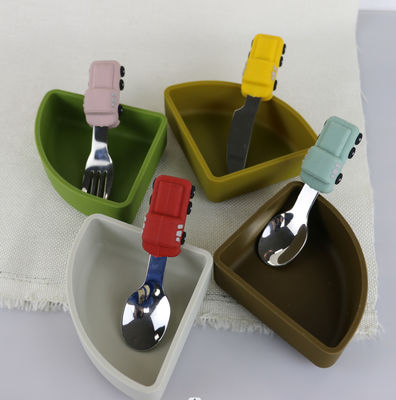 Customized Color Stainless Steel Fork With Car Shape Silicone Handle