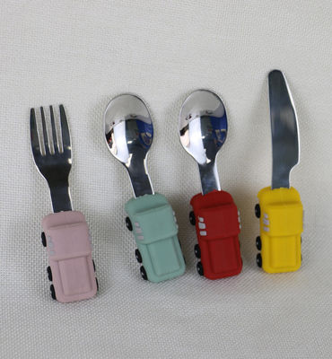 Customized Color Stainless Steel Fork With Car Shape Silicone Handle