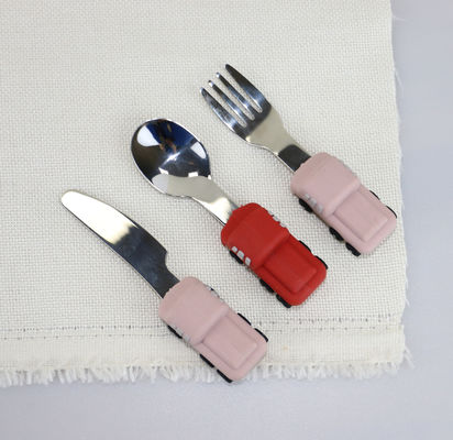 Customized Color Stainless Steel Fork With Car Shape Silicone Handle