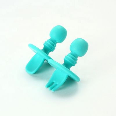 Mini Food Grade Silicone Forks And Spoons BPA Free Non Toxic For Baby Toddler