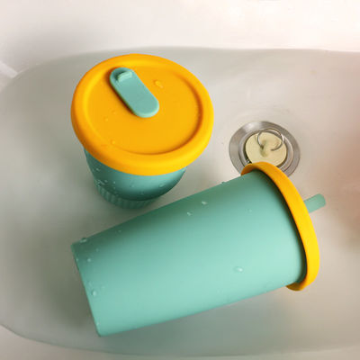Hot Proof Portable Silicone Kids Cup For Tea Milk Juice 300ml 350ml
