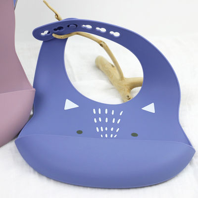 Newborn Toddler Waterproof Printed Silicone Bib With Food Catcher Non Toxic
