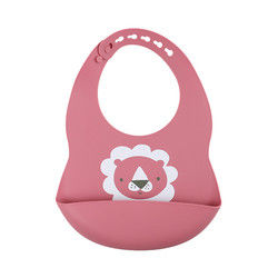 Newborn Toddler Waterproof Printed Silicone Bib With Food Catcher Non Toxic