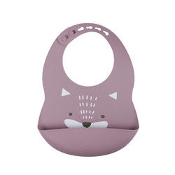 Newborn Toddler Waterproof Printed Silicone Bib With Food Catcher Non Toxic