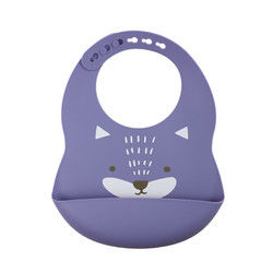 Newborn Toddler Waterproof Printed Silicone Bib With Food Catcher Non Toxic