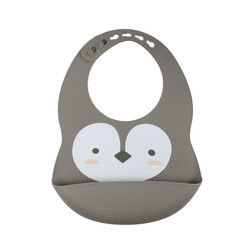 Newborn Toddler Waterproof Printed Silicone Bib With Food Catcher Non Toxic