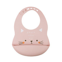 Newborn Toddler Waterproof Printed Silicone Bib With Food Catcher Non Toxic