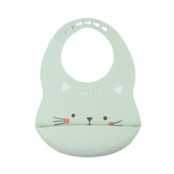 Newborn Toddler Waterproof Printed Silicone Bib With Food Catcher Non Toxic