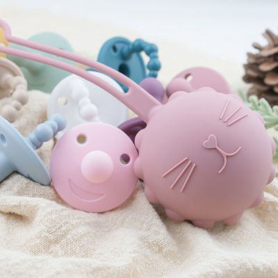 Cat Kitty Shape Silicone Pacifier Case  pouch holder For Baby Toddler Teething pacifiers