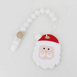 DIY Silicone Christmas Tree Teether , Safe Soft Rubber Beads For Teething