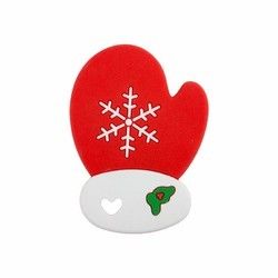 Christmas Custom Silicone Teether Safe Soft Eco Friendly For Baby Teething