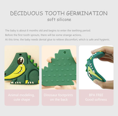 Food Grade Silicone Baby Toy Teether Cartoon Pattern For Soothing Teething