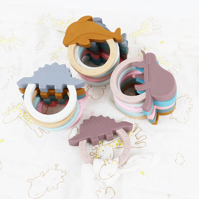 Colorful Silicone Baby Teether With Cartoon Animal Penguin Shape