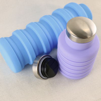 Custom Logo Silicone Water Bottle Foldable For Outdoor Carrying