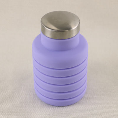 Custom Logo Silicone Water Bottle Foldable For Outdoor Carrying