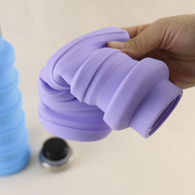 Custom Logo Silicone Water Bottle Foldable For Outdoor Carrying