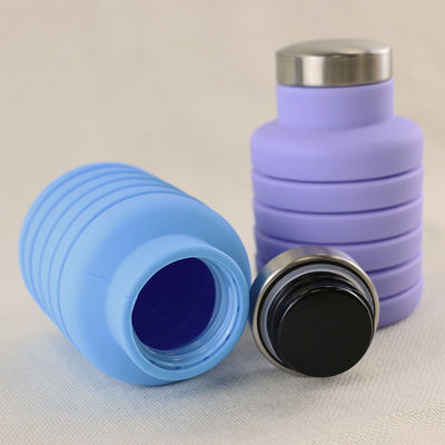 Custom Logo Silicone Water Bottle Foldable For Outdoor Carrying