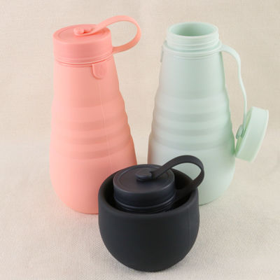Leakproof Foldable Silicone Drinking Bottle BPA Free For Travel Camping