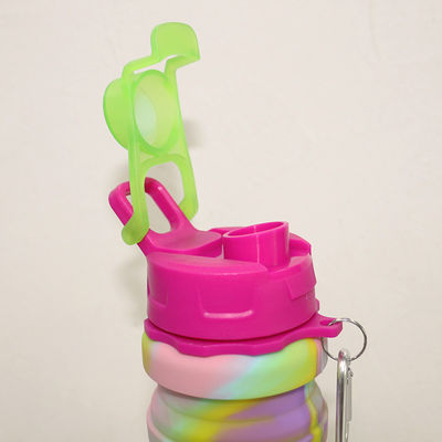 BPA Free Collapsible Silicone Water Bottle For Outdoor Sport 500ml Capacity
