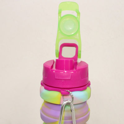 BPA Free Collapsible Silicone Water Bottle For Outdoor Sport 500ml Capacity