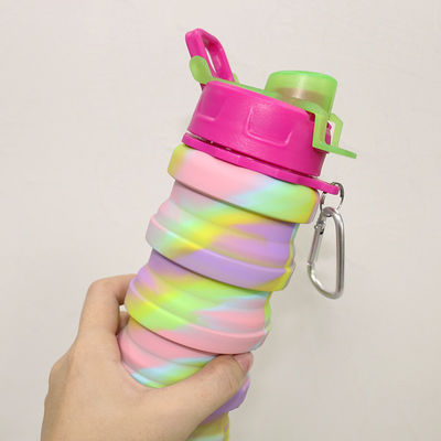 BPA Free Collapsible Silicone Water Bottle For Outdoor Sport 500ml Capacity