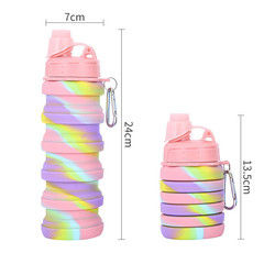 BPA Free Collapsible Silicone Water Bottle For Outdoor Sport 500ml Capacity