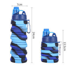 BPA Free Collapsible Silicone Water Bottle For Outdoor Sport 500ml Capacity