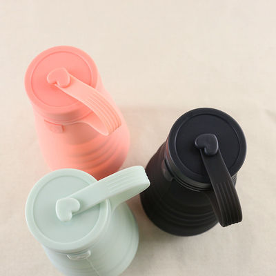 Outdoor Silicone Drink Bottle , Collapsible Water Bottle For Camping