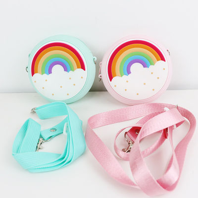 Mini Rainbow Custom Made Silicone Shoulder Bag For Kid Baby